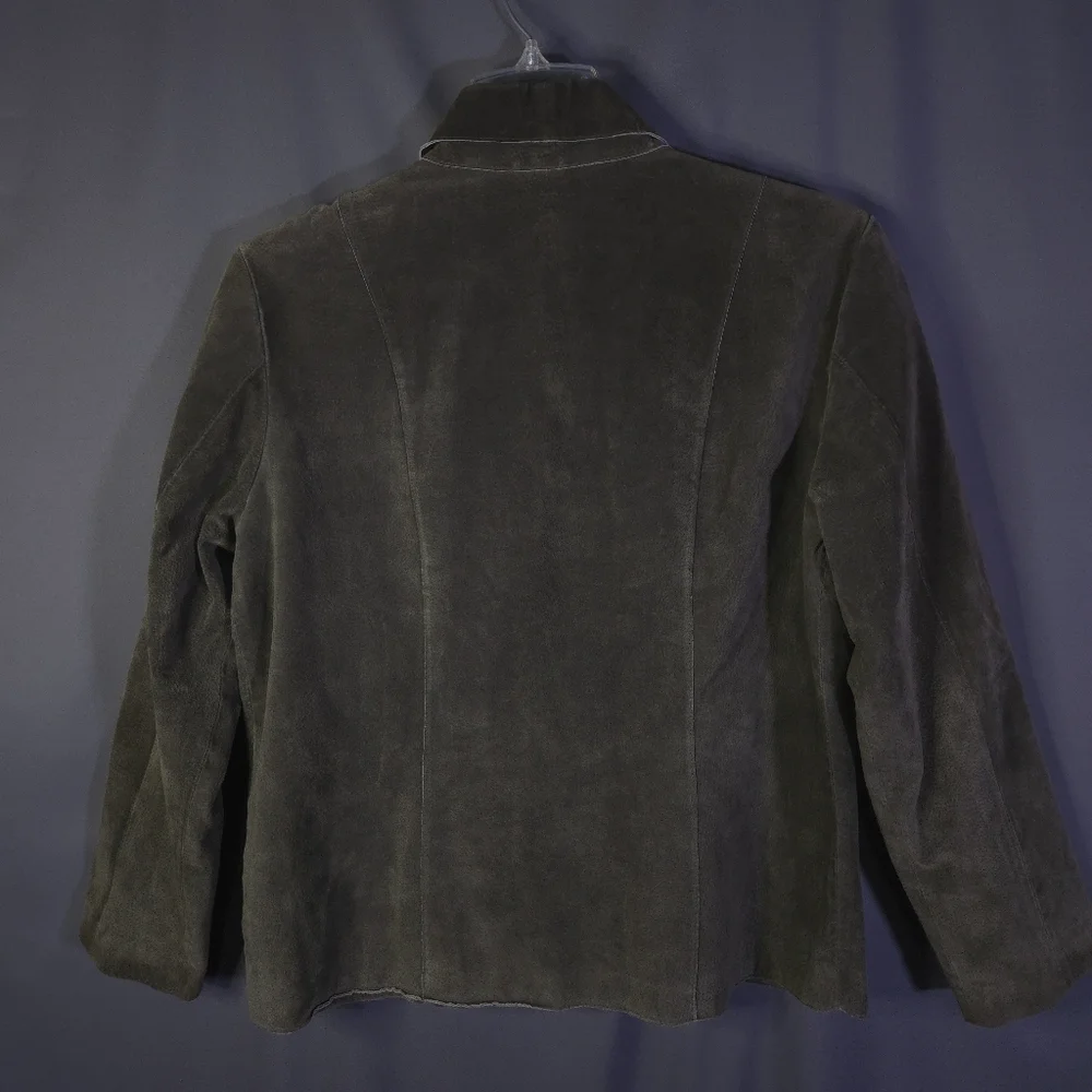 A.M.I. Leather Button Down Jacket Brown‎ Womens Size XL Western Business Casual